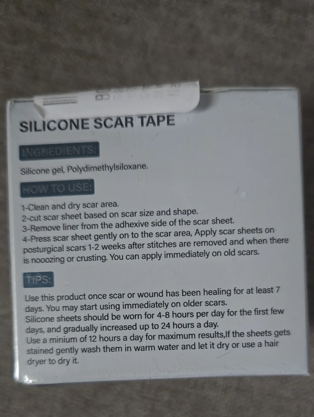 Silicone Scar Sheet